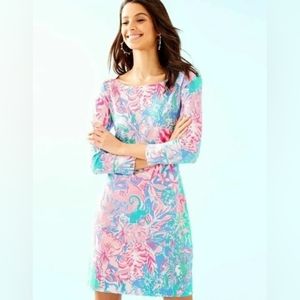 Lilly Pulitzer Sophie Dress VIVA LA LILLY Blue Pink Peri Beach Size XL
